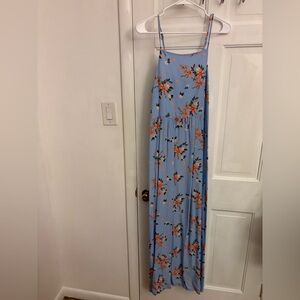 Elegant Floral Maxi Dress in Blue